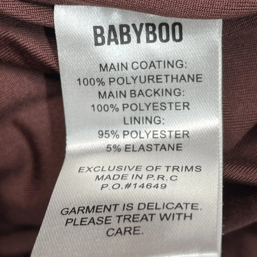 NEW BABYBOO Maxi Dress Burgundy Red Size M Alba Faux Leather Boned Cowl Neck - Picture 14 of 14